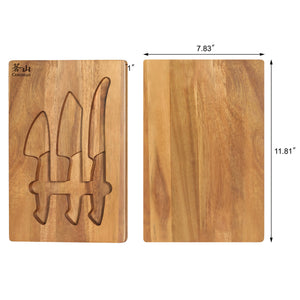 
                  
                    Load image into Gallery viewer, 3-Piece Olive Wood Cheese Knife Set with Acacia Cheese Board, 1027327
                  
                