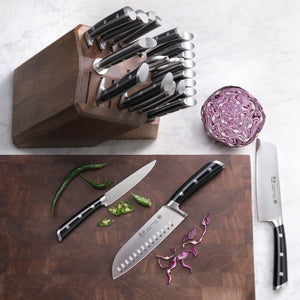 
                  
                    Load image into Gallery viewer, S Series 23-Piece Knife Block Set, Forged German Steel, Walnut Block, 1026054
                  
                