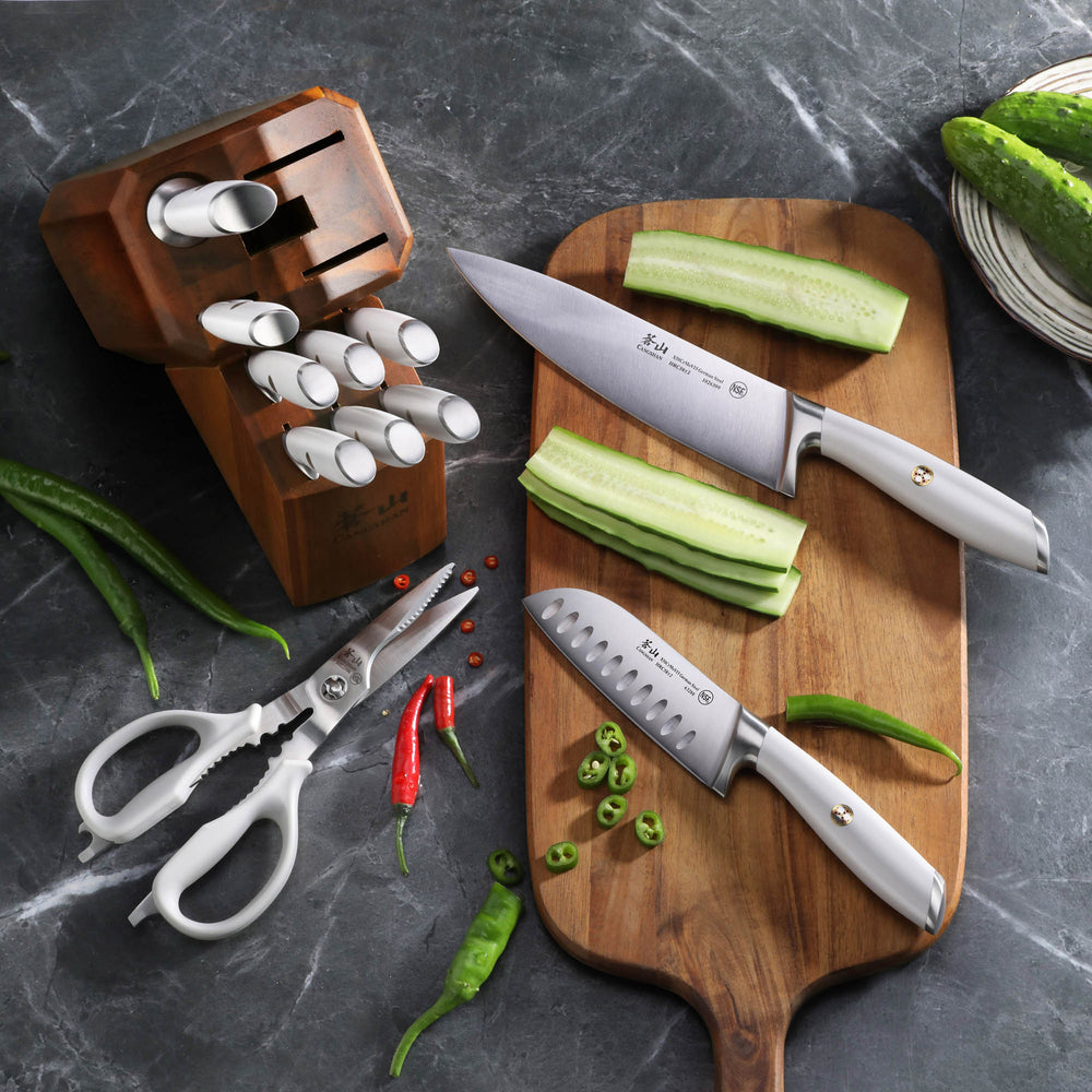 
                  
                    Load image into Gallery viewer, L &amp;amp; L1 Series 12-Piece Knife Set with 6 Steak Knives, Forged German Steel
                  
                