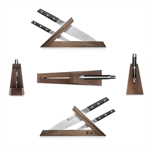 
                  
                    Load image into Gallery viewer, TC Series 3-Piece Knife Block Set, Walnut, Forged Swedish 14C28N Steel, 1021202
                  
                