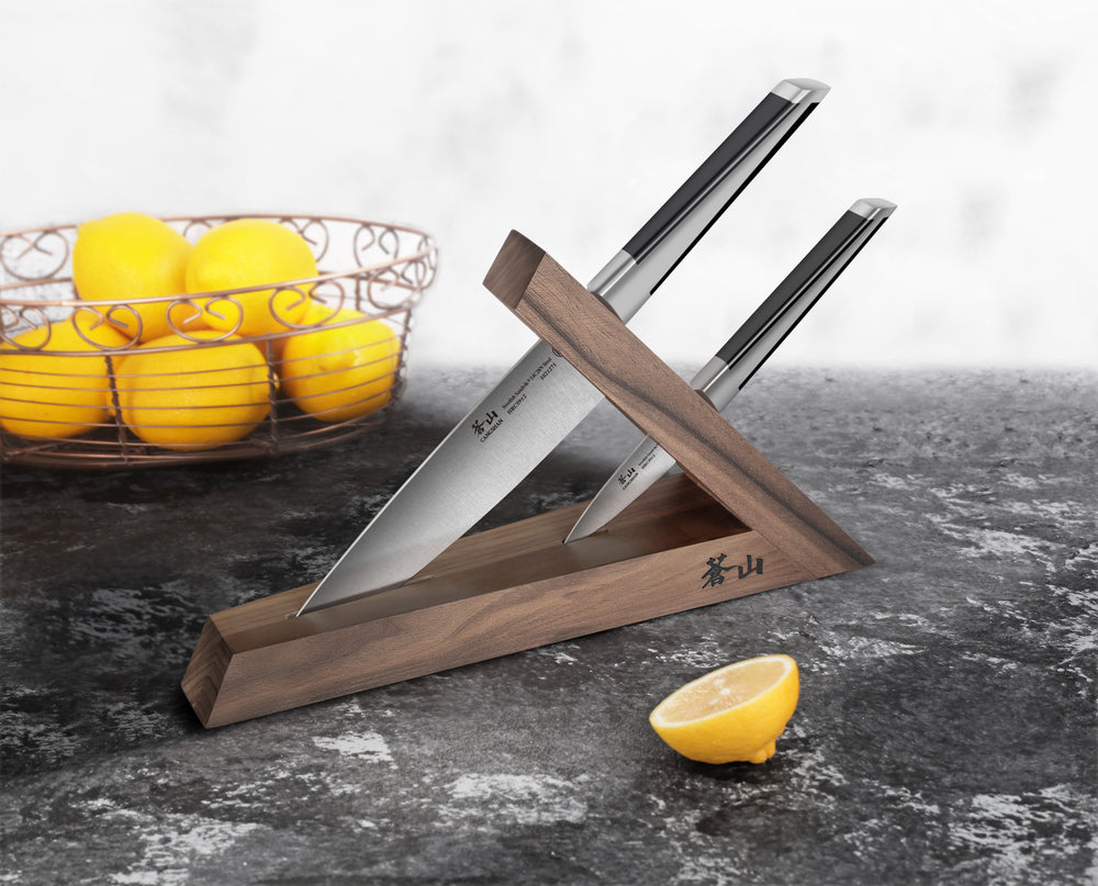 
                  
                    Load image into Gallery viewer, TX Series 3-Piece TAI Knife Block Set, Swedish 14C28N Steel, Walnut Block, 1021295
                  
                