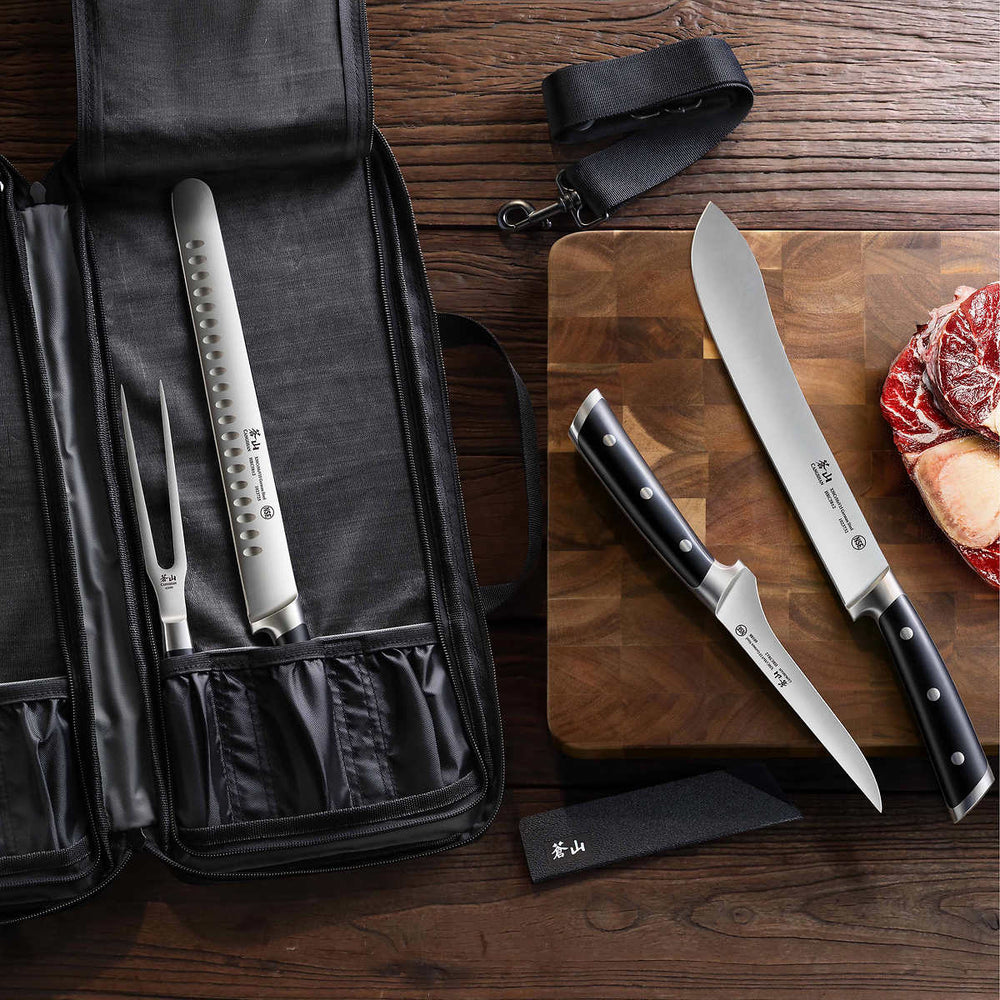 
                  
                    Load image into Gallery viewer, S Series 7-Piece BBQ Knife Set with Bag, Forged German Steel
                  
                