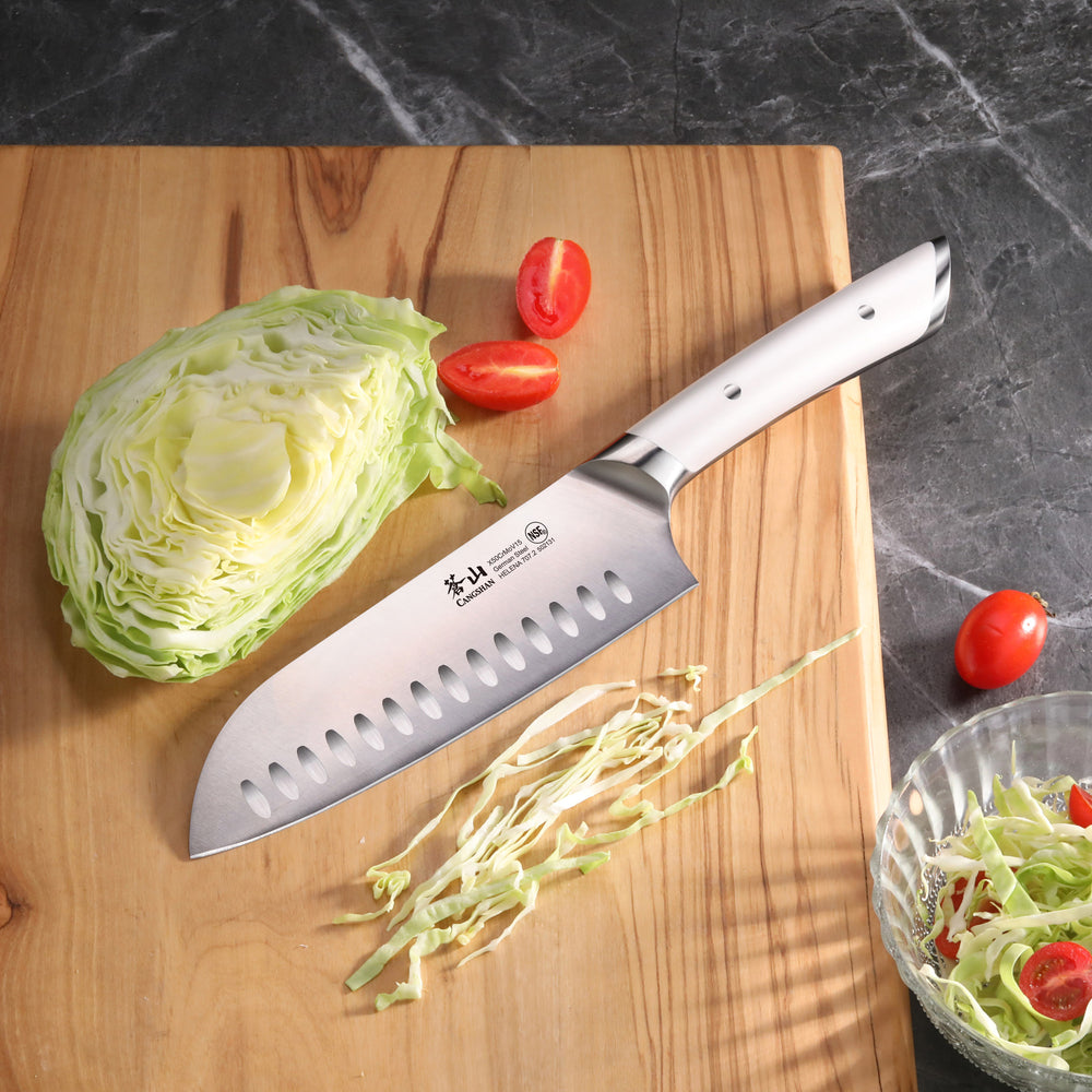 
                  
                    Load image into Gallery viewer, HELENA Series 7-Inch Santoku Knife, Forged German Steel
                  
                