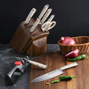 
                  
                    Load image into Gallery viewer, H1 Series 10-Piece Knife Block Set, Forged German Steel, Acacia Block, 1026153
                  
                