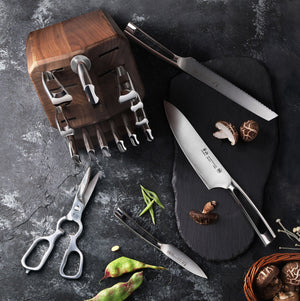 
                  
                    Load image into Gallery viewer, N1 Series 17-Piece Knife Block Set, Walnut, Forged German Steel, 1024784
                  
                