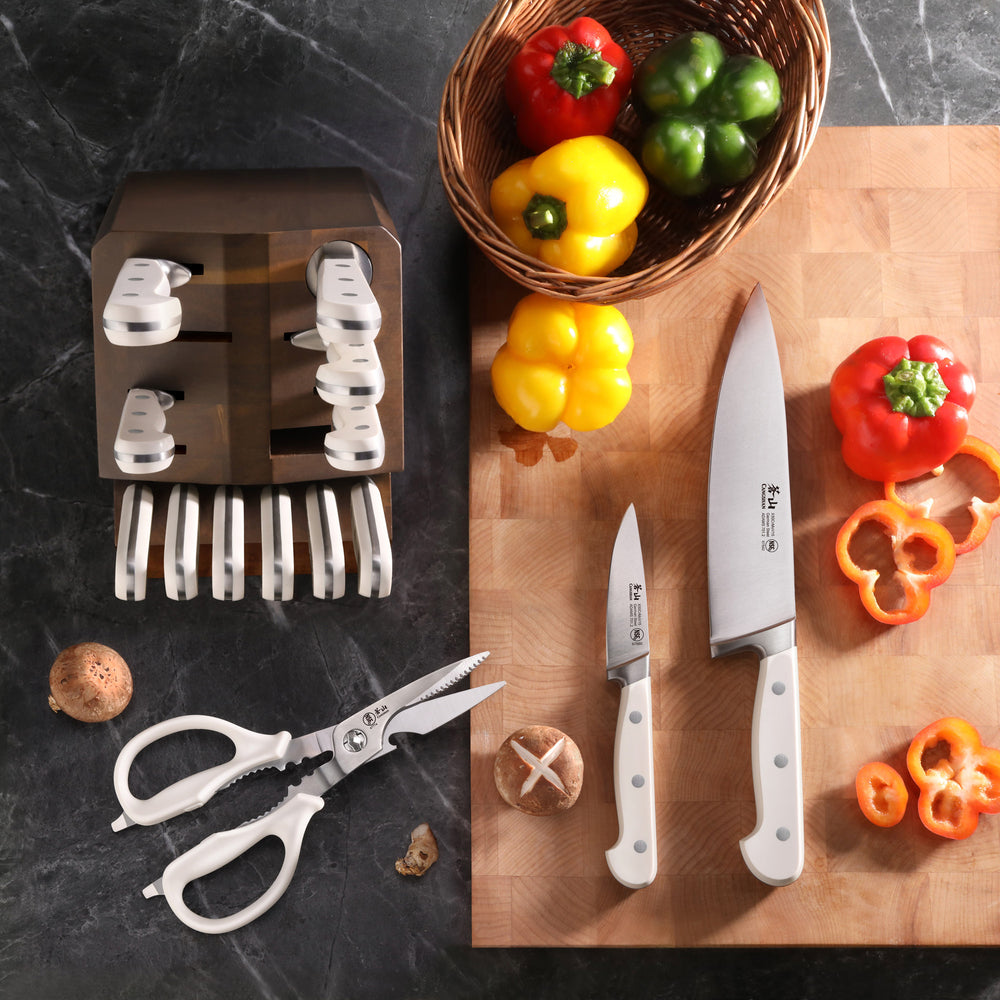 
                  
                    Load image into Gallery viewer, ADAMS Series 15-Piece Knife Block Set, Forged German Steel, Acacia Block
                  
                