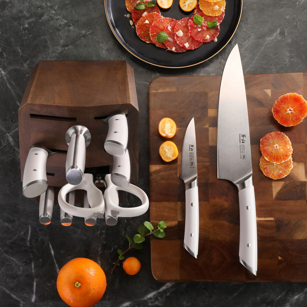 
                  
                    Load image into Gallery viewer, HELENA Series Knife Block Set, Forged German Steel, Acacia Block
                  
                