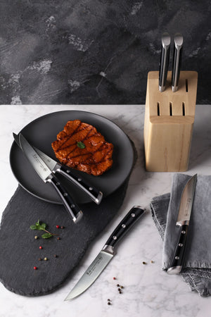 
                  
                    Load image into Gallery viewer, TS Series 6-Piece Knife Block Set, Forged Swedish 14C28N Steel
                  
                