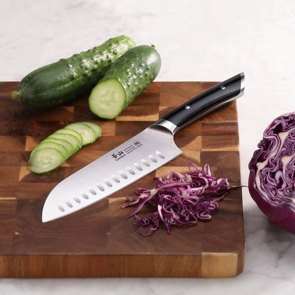 
                  
                    Load image into Gallery viewer, HELENA Series 7-Inch Santoku Knife, Forged German Steel
                  
                