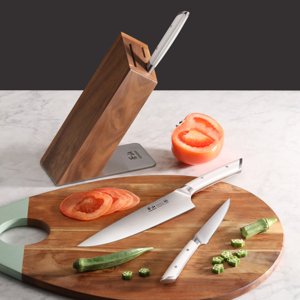 
                  
                    Load image into Gallery viewer, HELENA Series Knife Block Set, Forged German Steel, HUA Acacia Block
                  
                