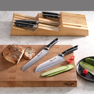 
                  
                    Load image into Gallery viewer, HELENA Series 7-Piece In-Drawer Knife Set, Forged German Steel, Bamboo Tray
                  
                