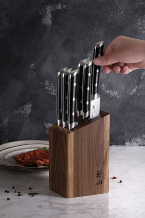 
                  
                    Load image into Gallery viewer, TS Series 6-Piece Knife Block Set, Forged Swedish 14C28N Steel
                  
                