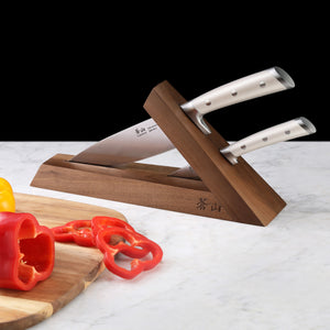 
                  
                    Load image into Gallery viewer, S1 Series 3-Piece TAI Knife Block Set, Forged German Steel, Walnut Block, 1026023
                  
                