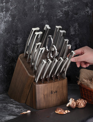 
                  
                    Load image into Gallery viewer, N1 Series 17-Piece Knife Block Set, Walnut, Forged German Steel, 1024784
                  
                