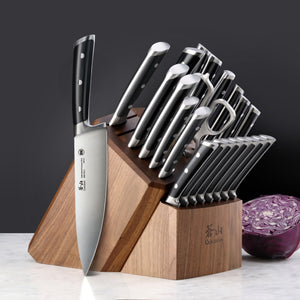 
                  
                    Load image into Gallery viewer, S Series 23-Piece Knife Block Set, Forged German Steel, Walnut Block, 1026054
                  
                