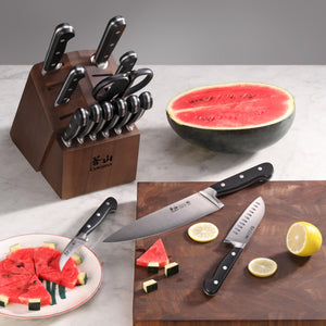 
                  
                    Load image into Gallery viewer, ADAMS Series 15-Piece Knife Block Set, Forged German Steel, Acacia Block
                  
                