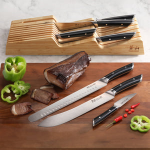 
                  
                    Load image into Gallery viewer, HELENA Series 8-Piece In-Drawer BBQ Knife Set, Forged German Steel, Bamboo Tray
                  
                