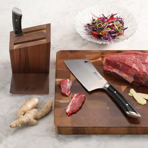 
                  
                    Load image into Gallery viewer, HELENA Series Cleaver Knife Block Set, Forged German Steel, HUA Acacia Block
                  
                