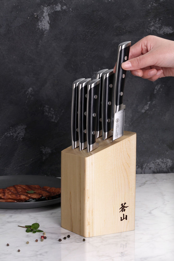 
                  
                    Load image into Gallery viewer, TS Series 6-Piece Knife Block Set, Forged Swedish 14C28N Steel
                  
                