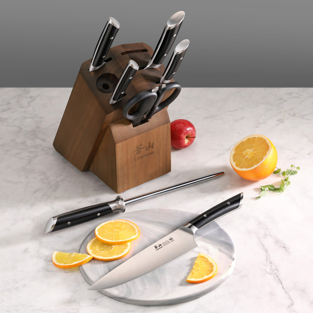 
                  
                    Load image into Gallery viewer, HELENA Series Knife Block Set, Forged German Steel, Acacia Block
                  
                