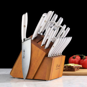 
                  
                    Load image into Gallery viewer, L &amp;amp; L1 Series 17-Piece Knife Set, Forged German Steel
                  
                