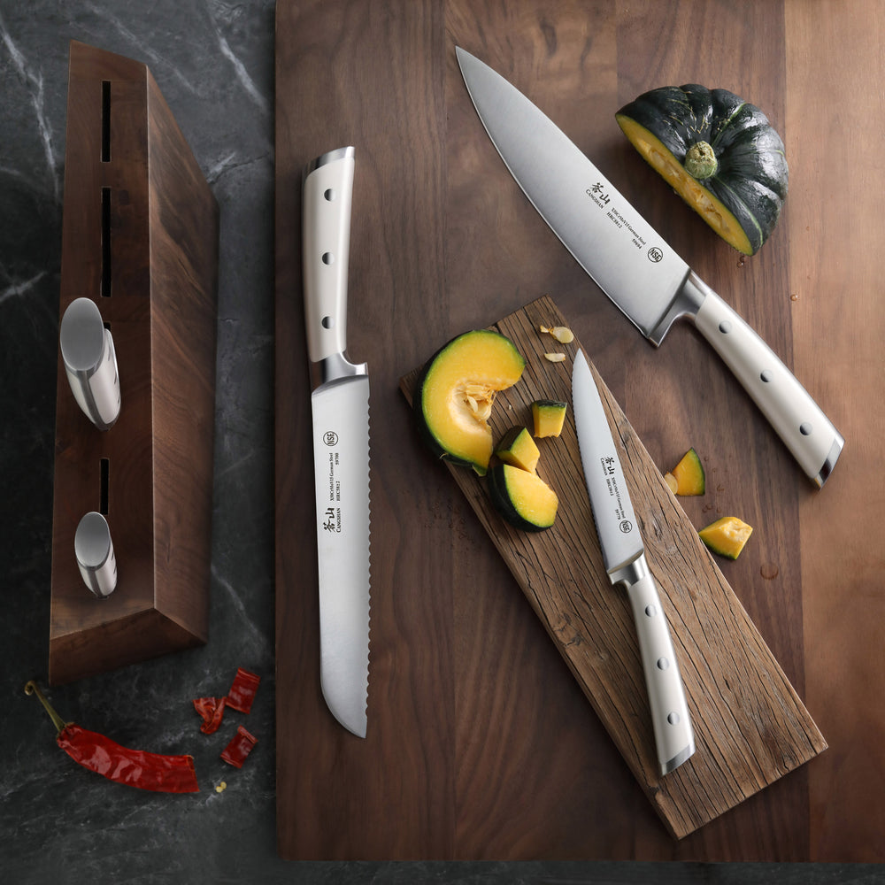 
                  
                    Load image into Gallery viewer, S1 Series 6-Piece German Steel Forged Knife Block Set, Forged German Steel, Walnut Block, 59663
                  
                