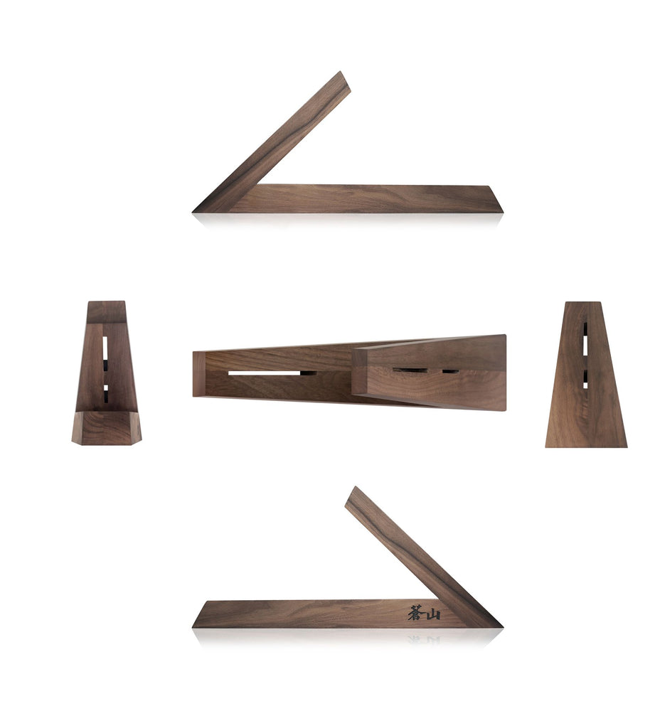 
                  
                    Load image into Gallery viewer, TAI Triangle Walnut Wood Knife Block
                  
                