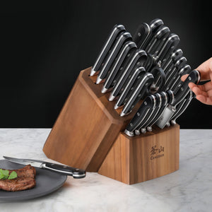 
                  
                    Load image into Gallery viewer, V2 Series 23-Piece Knife Block Set, Forged German Steel, Acacia Block, 1024128
                  
                