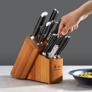 
                  
                    Load image into Gallery viewer, L &amp;amp; L1 Series 12-Piece Knife Set with 6 Steak Knives, Forged German Steel
                  
                