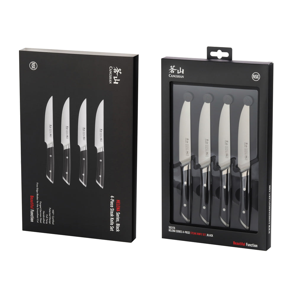 
                  
                    Load image into Gallery viewer, HELENA Series 4-Piece Fine-Edge Steak Knife Set, Forged German Steel
                  
                