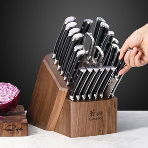 
                  
                    Load image into Gallery viewer, S Series 23-Piece Knife Block Set, Forged German Steel, Walnut Block, 1026054
                  
                