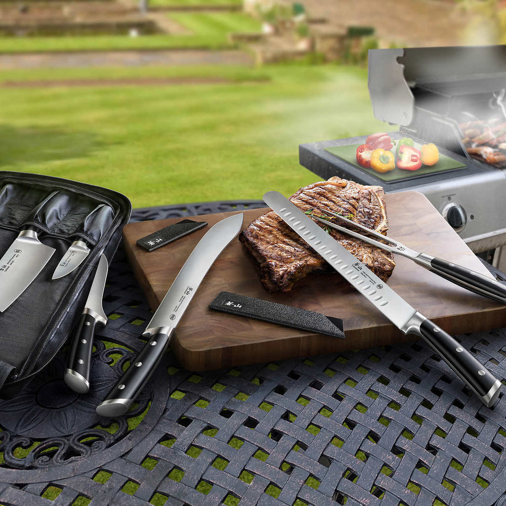 
                  
                    Load image into Gallery viewer, S Series 7-Piece BBQ Knife Set with Bag, Forged German Steel
                  
                