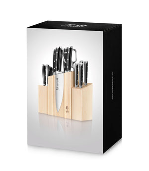 
                  
                    Load image into Gallery viewer, TS Series Magnetic Knife Block Set, Forged Swedish 14C28N Steel, DENALI Maple Block, 1021431
                  
                