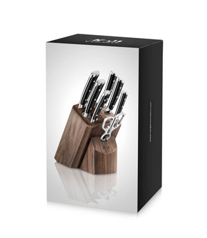 
                  
                    Load image into Gallery viewer, TS Series 8-Piece Knife Block Set, Forged Swedish 14C28N Steel, Walnut Block, 1020878
                  
                