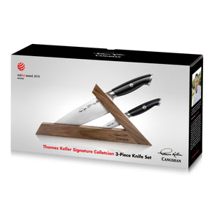 
                  
                    Load image into Gallery viewer, TKSC TAI 3-Piece Knife Block Set, Forged Swedish Powder Steel, Thomas Keller Signature Collection, Black, 1024678
                  
                