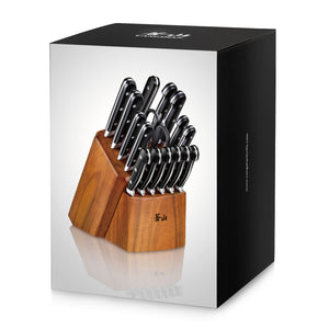 
                  
                    Load image into Gallery viewer, TV2 Series 17-Piece Knife Block Set, Forged Swedish 14C28N Steel, Acacia Block, 1023053
                  
                