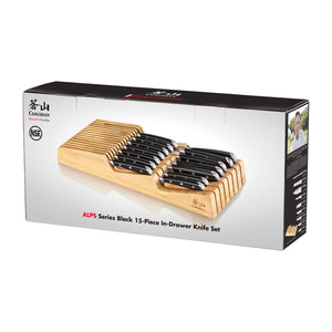 
                  
                    Load image into Gallery viewer, ALPS Series 15-Piece In-Drawer Knife Set with Bamboo Tray, Forged German Steel
                  
                