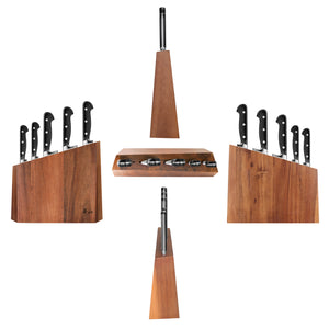 
                  
                    Load image into Gallery viewer, V2 Series 6-Piece Knife Block Set, Forged German Steel, Acacia Block, 59908
                  
                