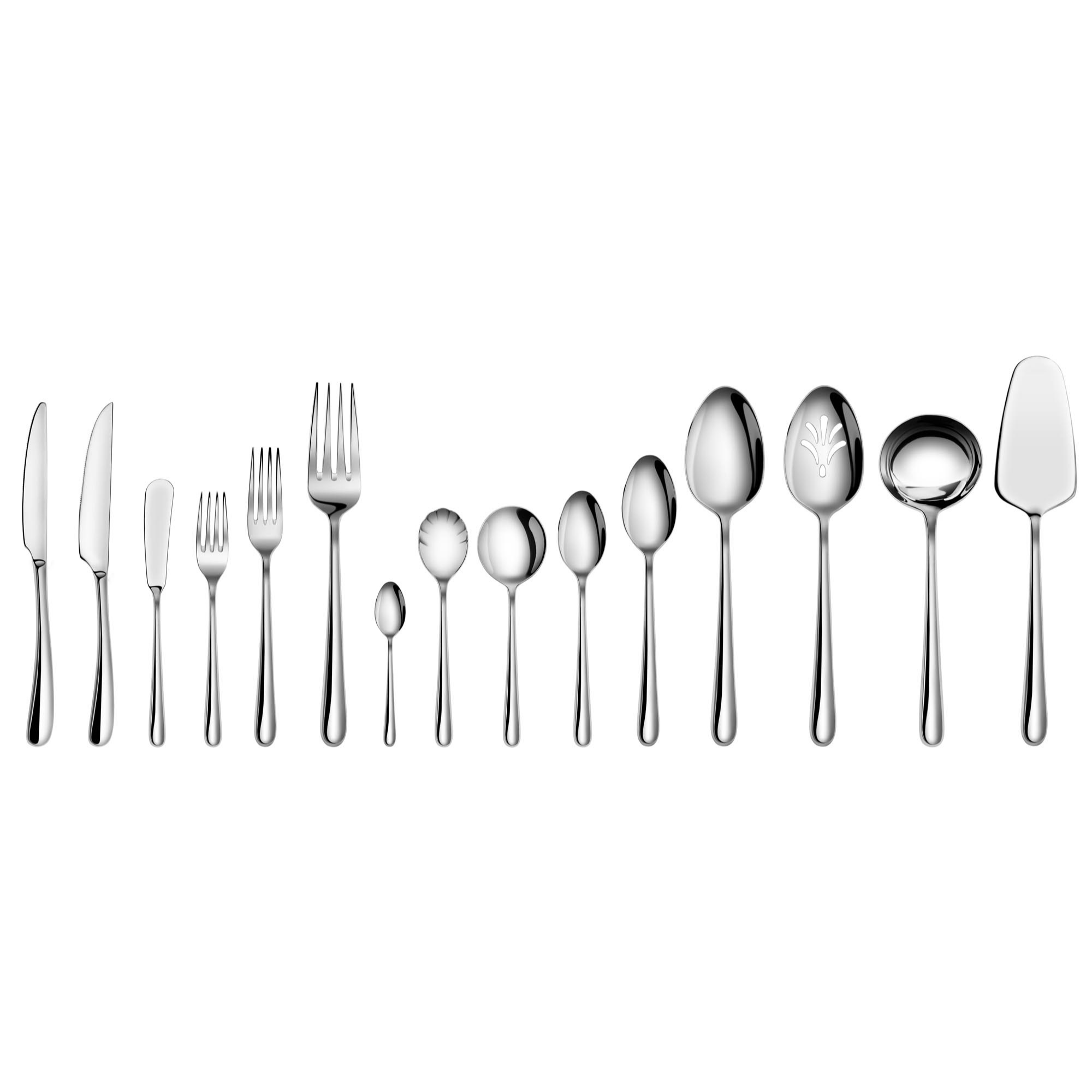 RAIN II Series 103-Piece Forged Flatware Set, Stainless Steel 18/10, 1027037