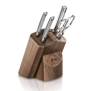 
                  
                    Load image into Gallery viewer, N1 Series 5-Piece Starter Knife Block Set, Walnut Block, Forged German Steel, 1022605
                  
                