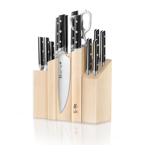 
                  
                    Load image into Gallery viewer, TC Series 14-Piece Magnetic Knife Block Set, Forged Swedish 14C28N Steel, DENALI Maple Block, 1021226
                  
                