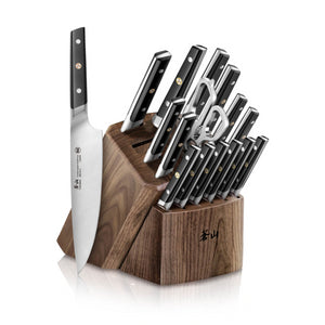 
                  
                    Load image into Gallery viewer, TC Series 17-Piece Knife Block Set, Forged Swedish 14C28N Steel, Walnut Block, 1021455
                  
                