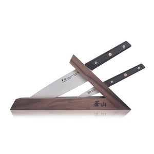 
                  
                    Load image into Gallery viewer, TG Series 3-Piece TAI Knife Block Set, Walnut Block, Swedish 12C27M Steel, 1021325
                  
                