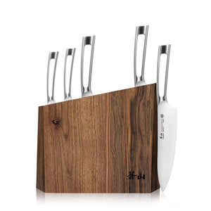 
                  
                    Load image into Gallery viewer, TN1 Series 6-Piece Knife Block Set, Forged Swedish 14C28N Steel, Walnut Block, 1024838
                  
                