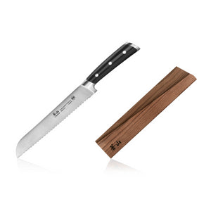 
                  
                    Load image into Gallery viewer, TS Series 8-Inch Bread Knife and Wood Sheath Set, Forged Swedish 14C28N Steel, 1020663
                  
                