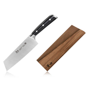 
                  
                    Load image into Gallery viewer, TS Series 7-Inch Nakiri Knife with Wood Sheath, Forged Swedish 14C28N Steel, 1020748
                  
                