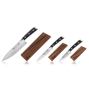 
                  
                    Load image into Gallery viewer, TS Series 3-Piece Starter Knife Set with Ash Wood Sheaths, Forged Swedish 14C28N Steel, 1020854
                  
                