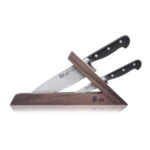 
                  
                    Load image into Gallery viewer, TV2 Series 3-Piece TAI Knife Block Set, Forged Swedish 14C28N Steel, Walnut Block, 1021585
                  
                