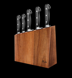 
                  
                    Load image into Gallery viewer, V2 Series 6-Piece Knife Block Set, Forged German Steel, Acacia Block, 59908
                  
                