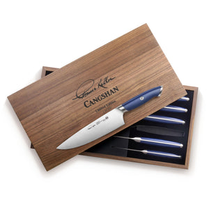 
                  
                    Load image into Gallery viewer, TKSC 6-Piece Knife Set, Forged Swedish Powder Steel, The French Laundry Blue Special Edition Thomas Keller Signature Collection, 1025378
                  
                